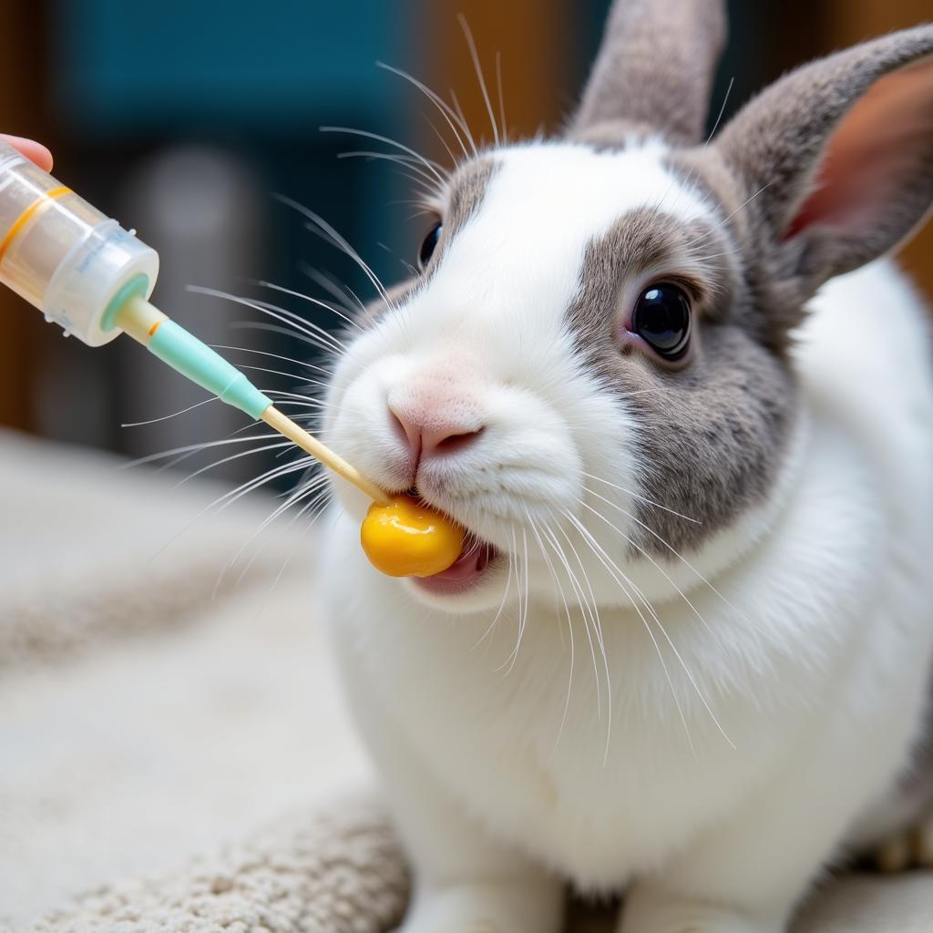 Rabbit Eating Recovery Food