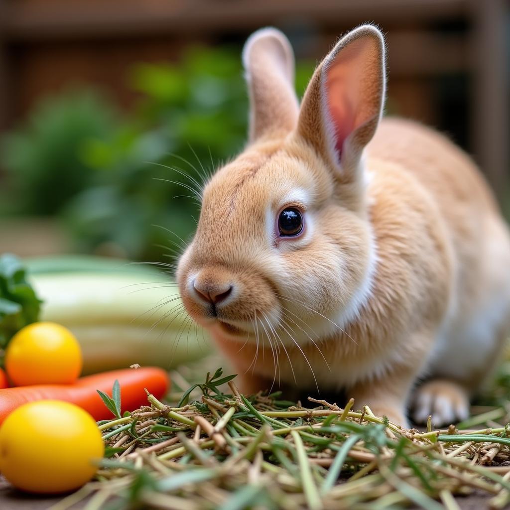 Rabbit Enjoying Organic Food