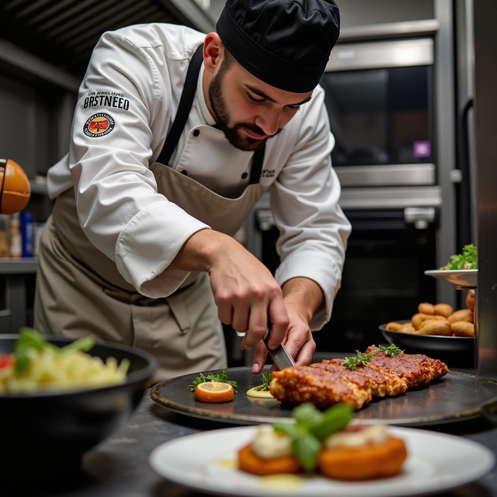 Raleigh Food Truck Chef Preparing a Gourmet Meal