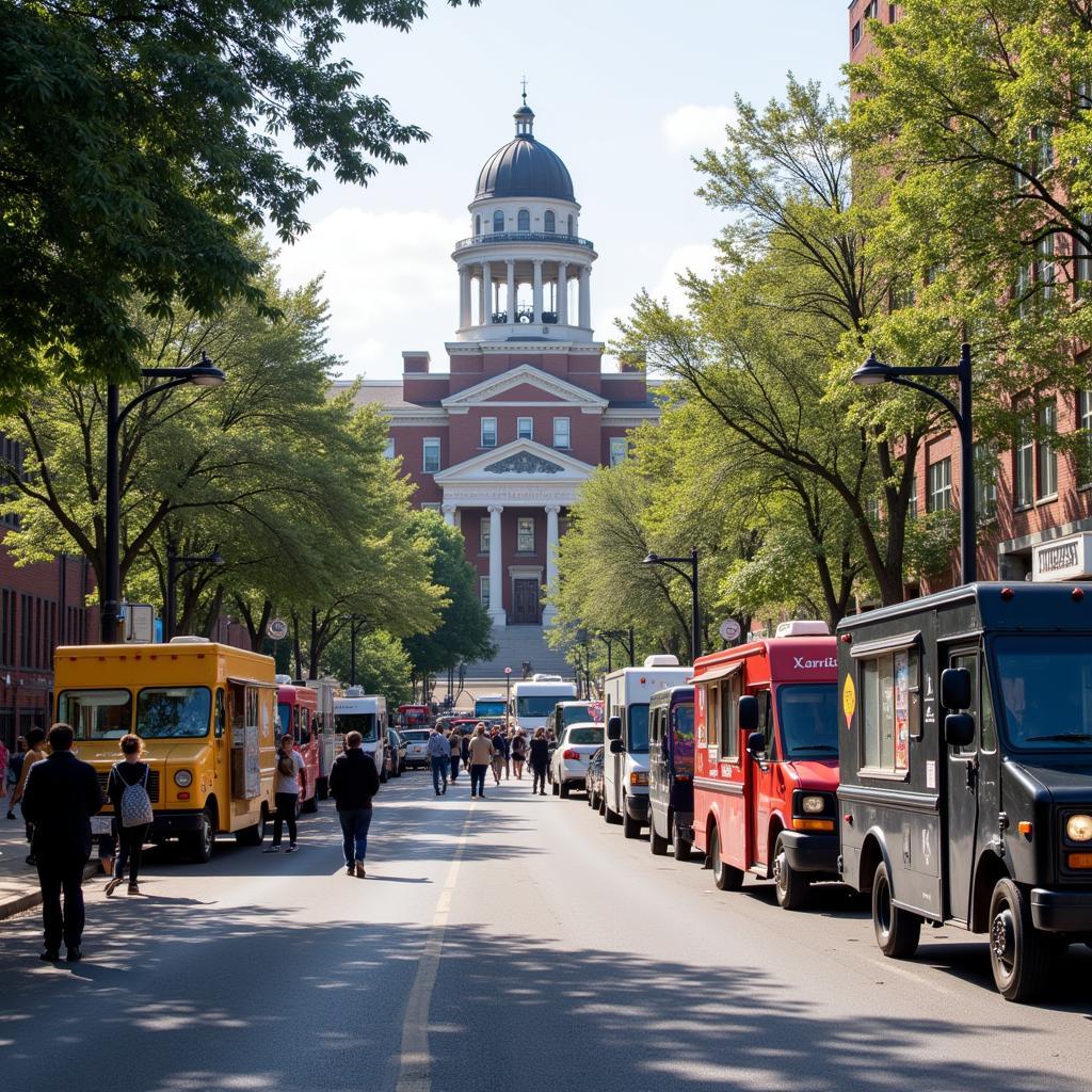 Raleigh Food Truck Scene bustling with activity