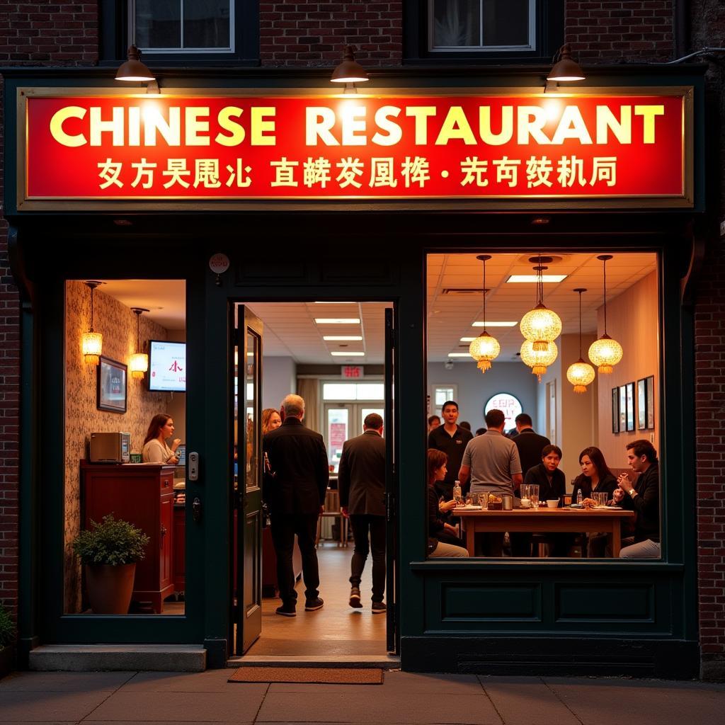 Exterior of a bustling Chinese restaurant in Randolph, MA