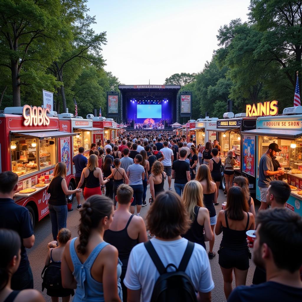 Ravinia Food Truck Crowd Enjoying the Festival