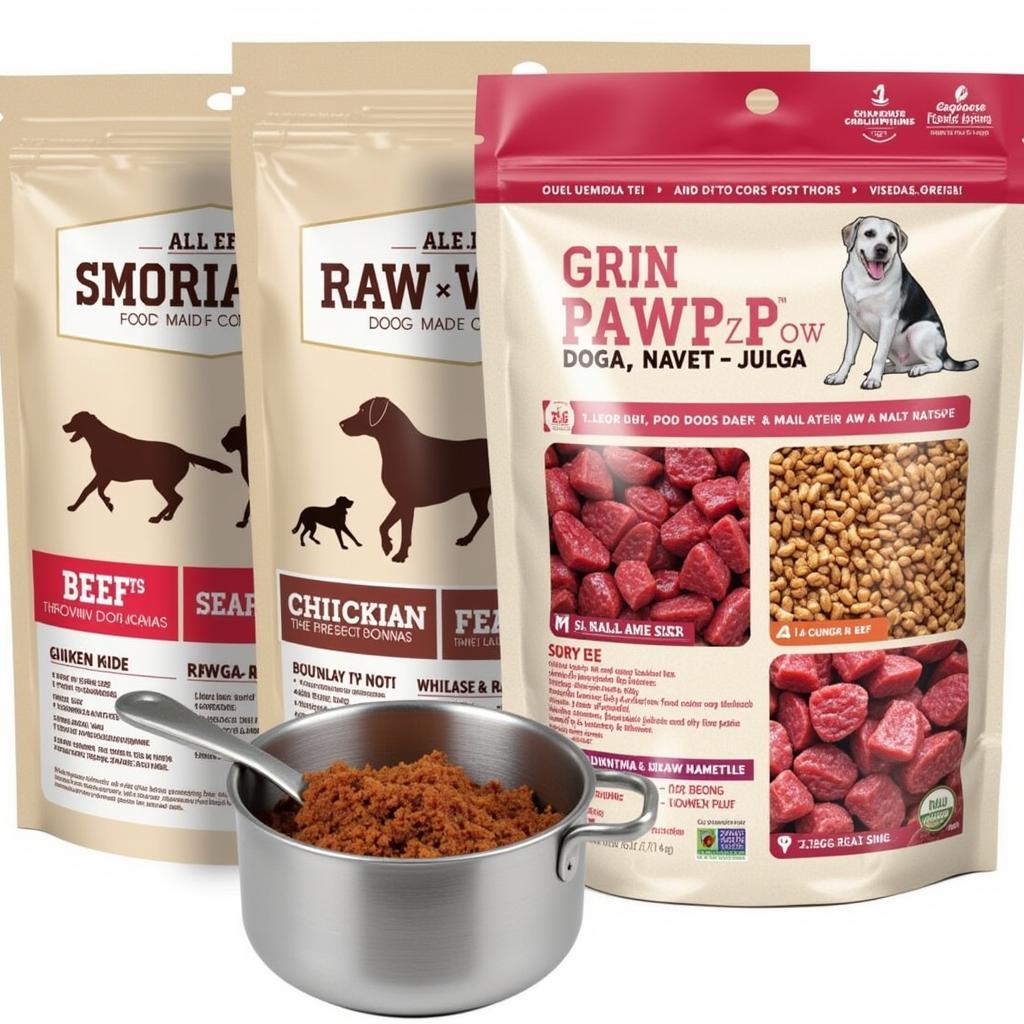 Variety of Raw Dog Food Samples