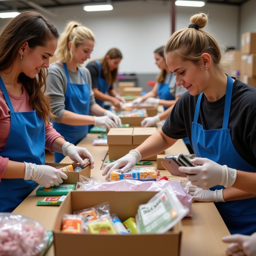 Volunteers at the RCCG Victory House of California Food Distribution Center