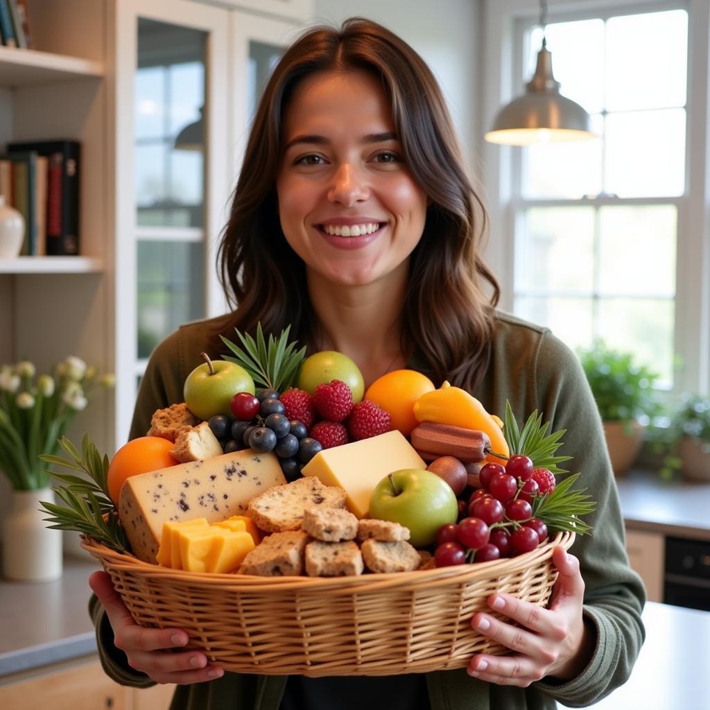 Receiving a Food Gift - Happy Recipient