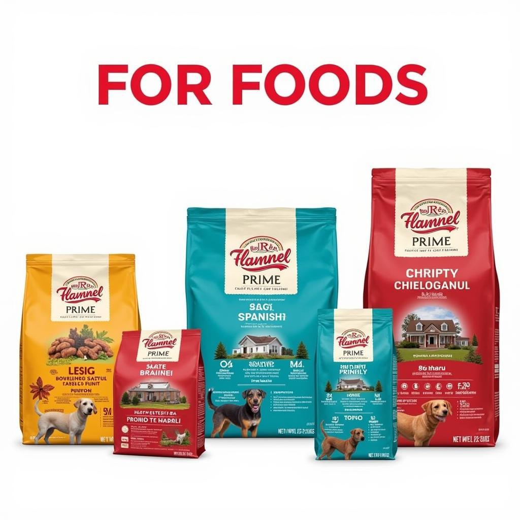 Red Flannel Prime Dog Food Packaging Options