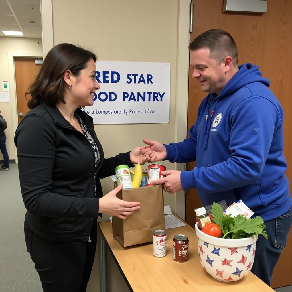 A Client Receiving Food Assistance at Red Star Food Pantry