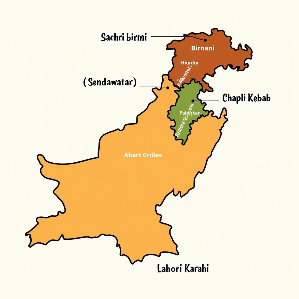 Map Highlighting Regional Pakistani Food Specialties