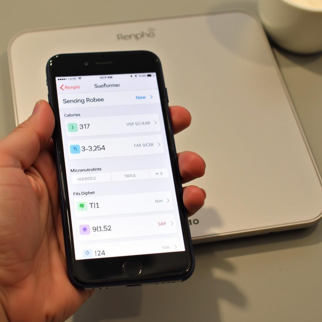 Renpho App Displaying Nutritional Data