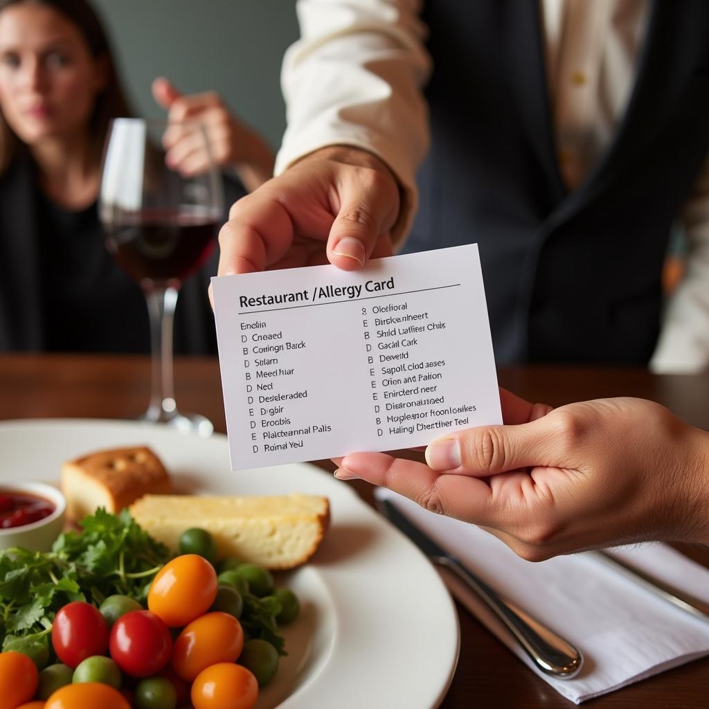 Restaurant Allergy Card