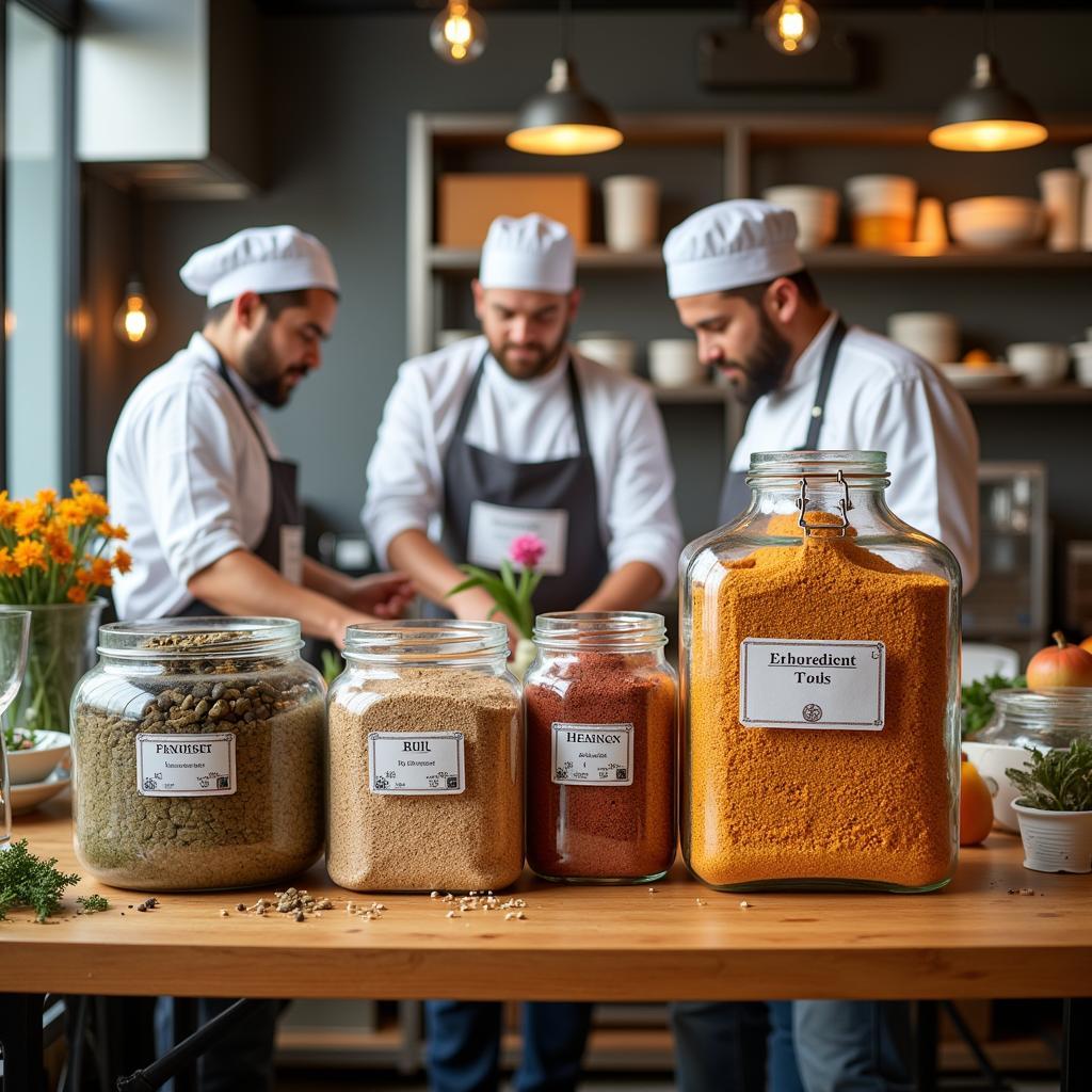 Restaurant Kitchen with Bulk Ingredients