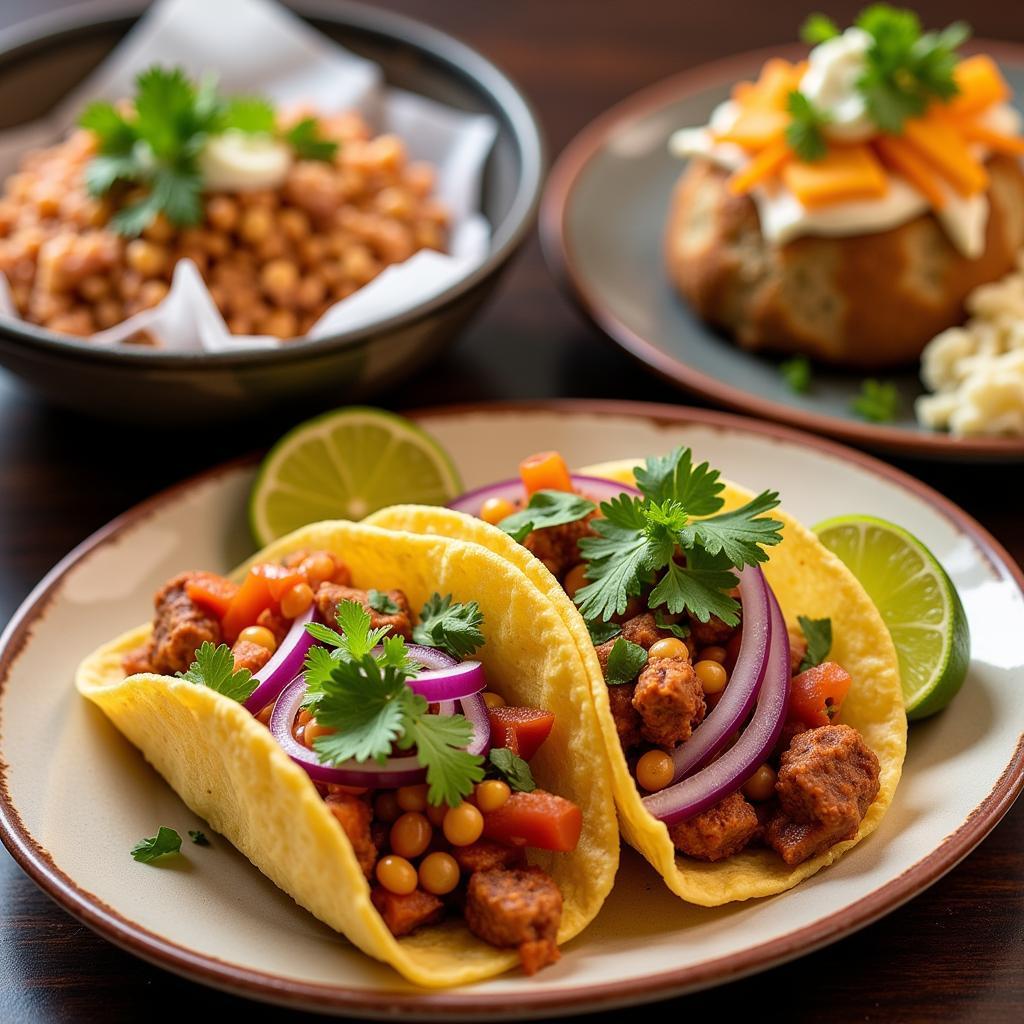 Colorful Rev Mex dishes served from a food truck in Colorado