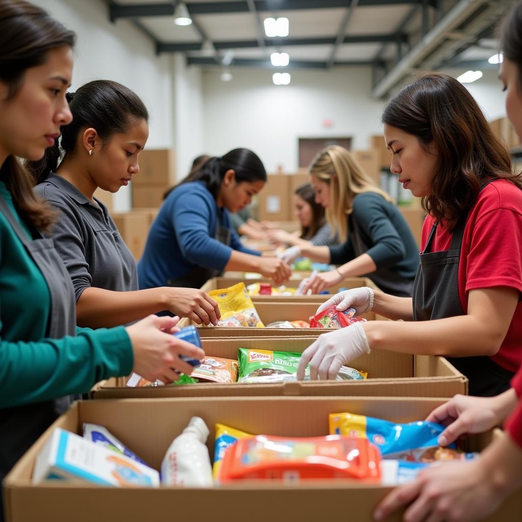 Volunteers Sorting Donations at an RGV Food Bank