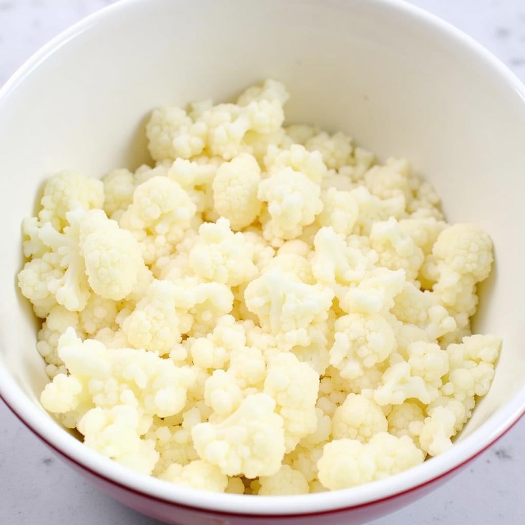 Freshly Made Riced Cauliflower in a Bowl