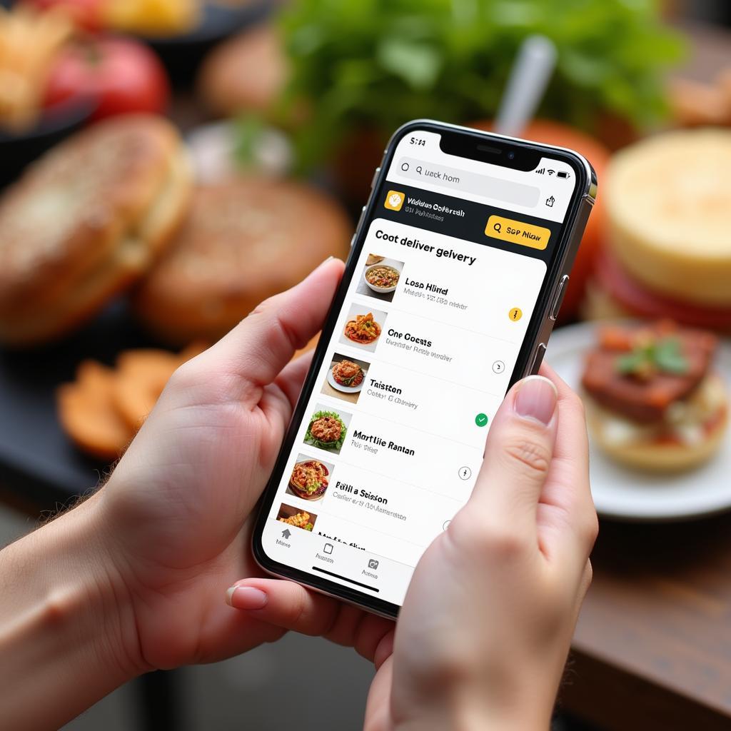 Richmond VA Food Delivery Options on Smartphone