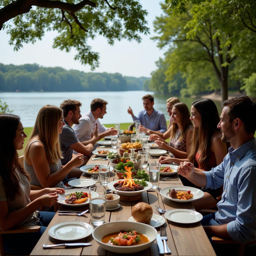 Riverside Dining Setup