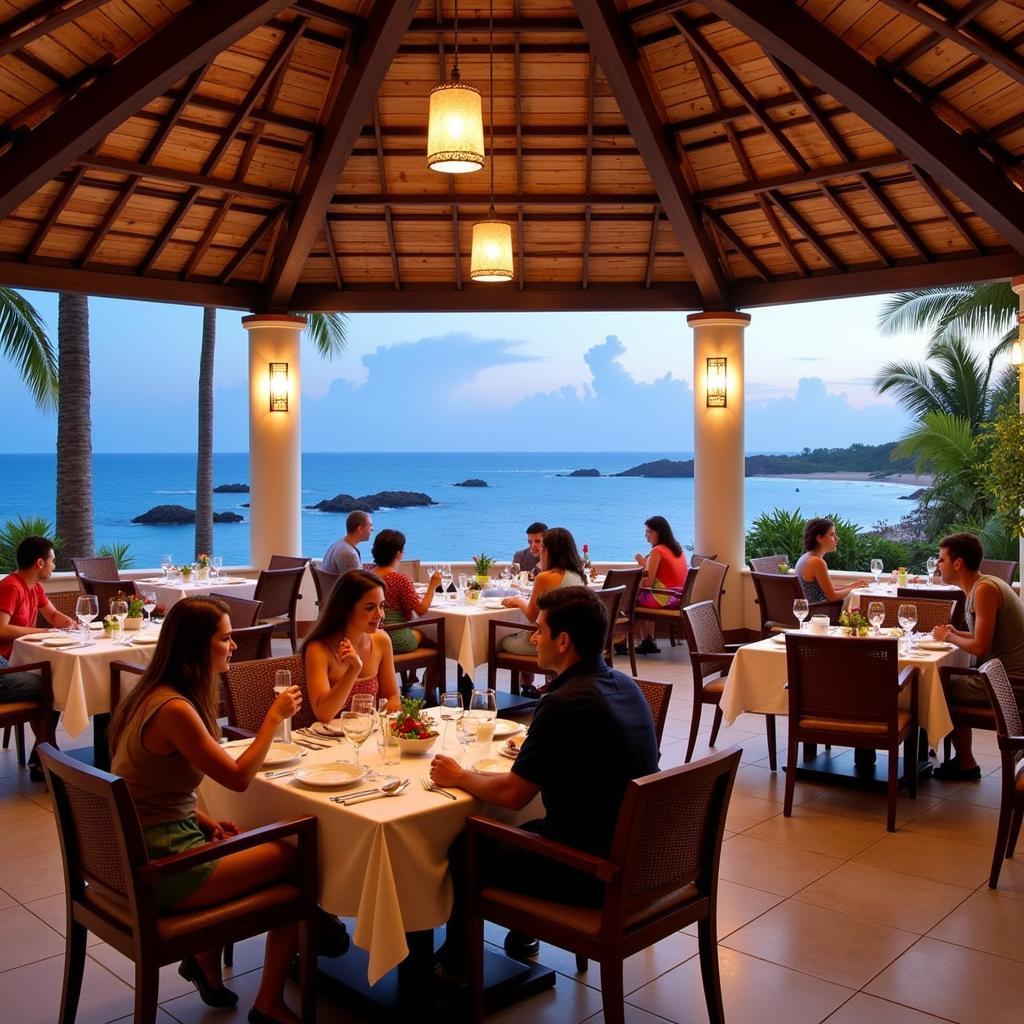 Riviera Maya all-inclusive resort restaurant with ocean view