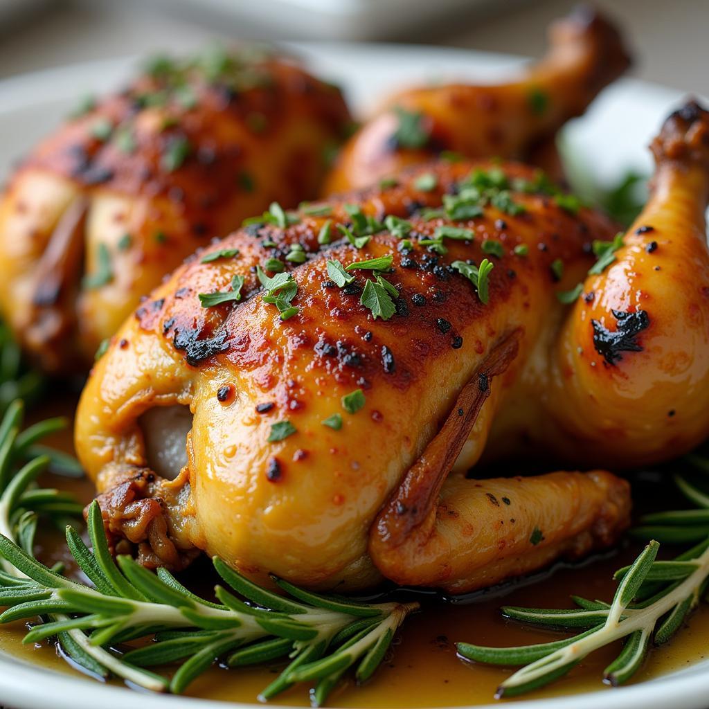 Roasted Quail with Herbs