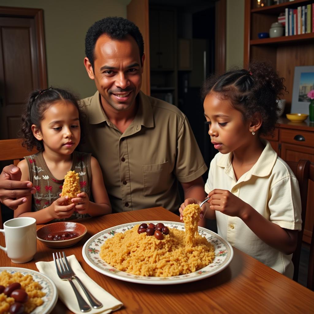 Roberto Clemente Enjoying Arroz con Gandules