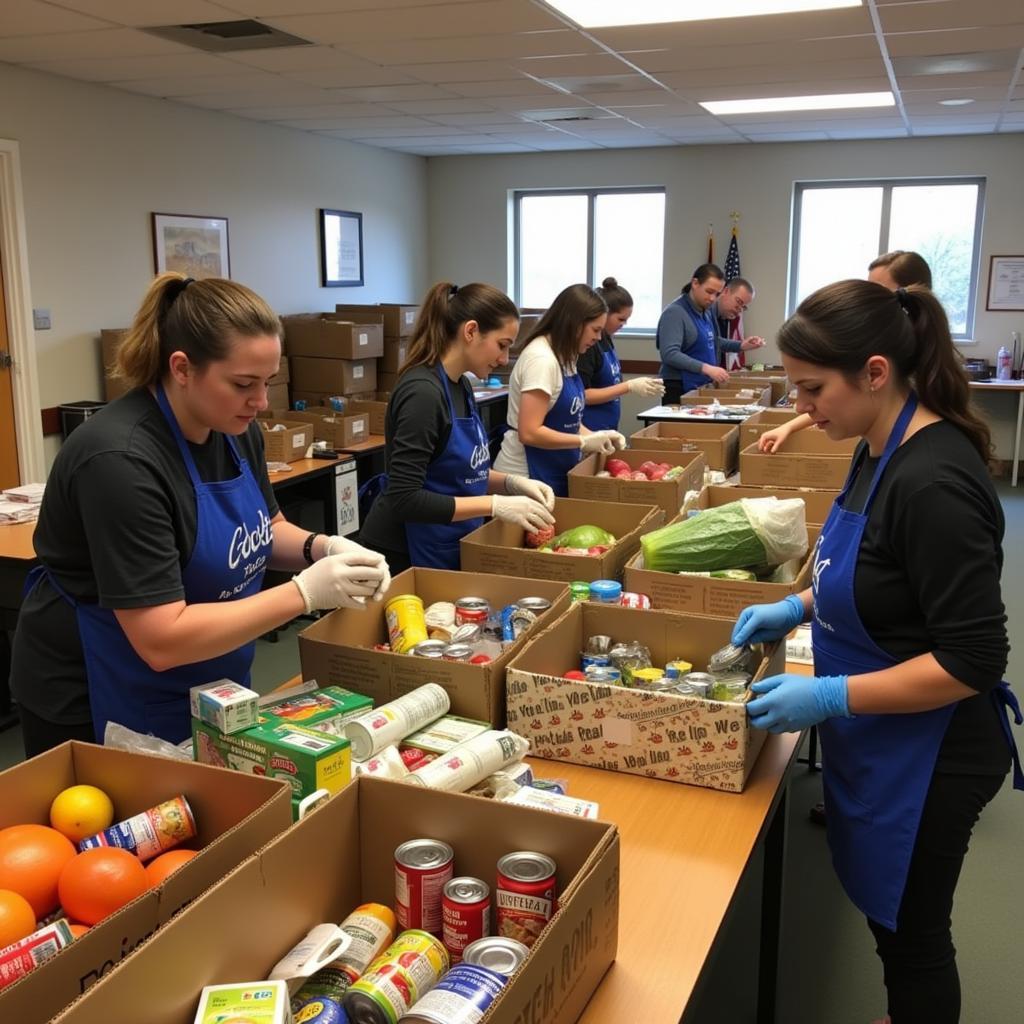 Volunteers at the Rock Church Food Pantry