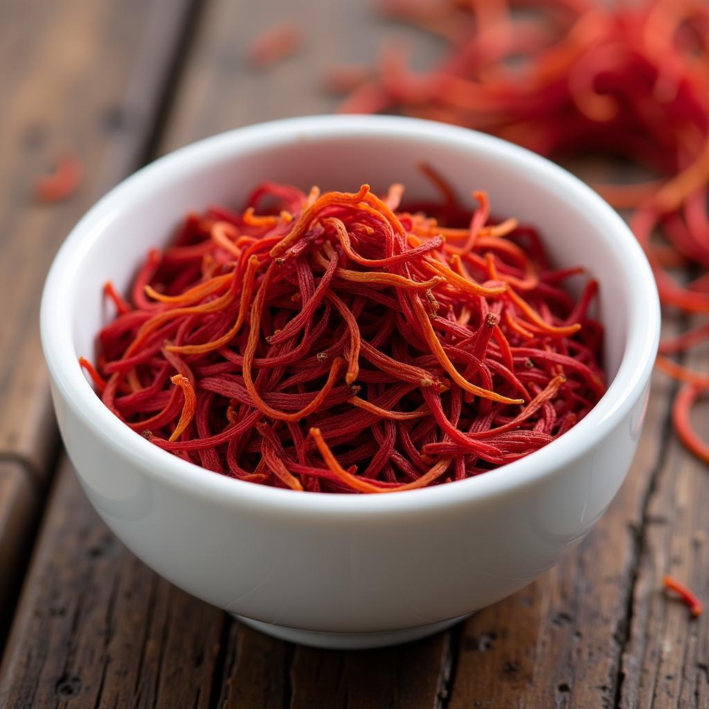 Saffron Threads in a Bowl