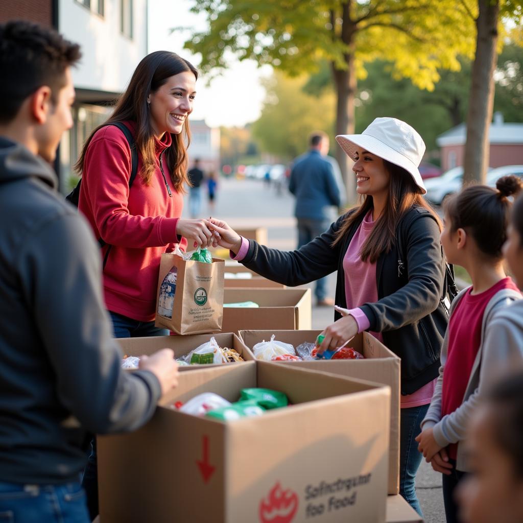 Families Receiving Food at Saint Sabina Distribution Center