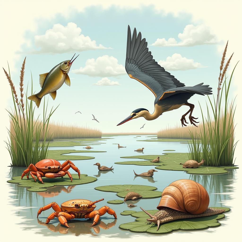 Various Consumers in the Saltwater Marsh