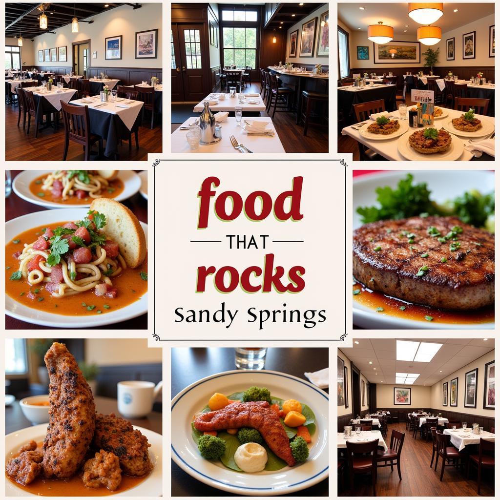 Diverse restaurants in Sandy Springs showcasing various cuisines