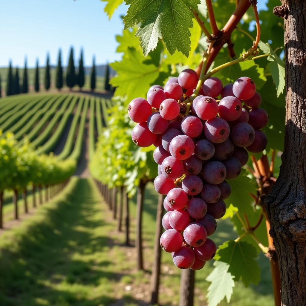 Sangiovese Grapes in a Tuscan Vineyard