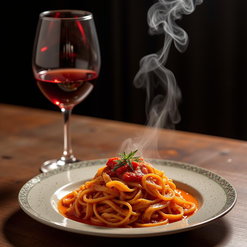 Sangiovese Wine Paired with Tomato Pasta