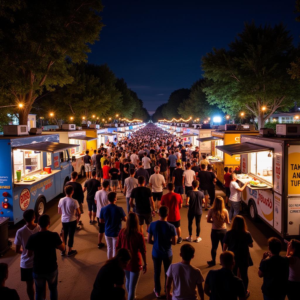 Sarasota Food Truck Rally Night Market Scene