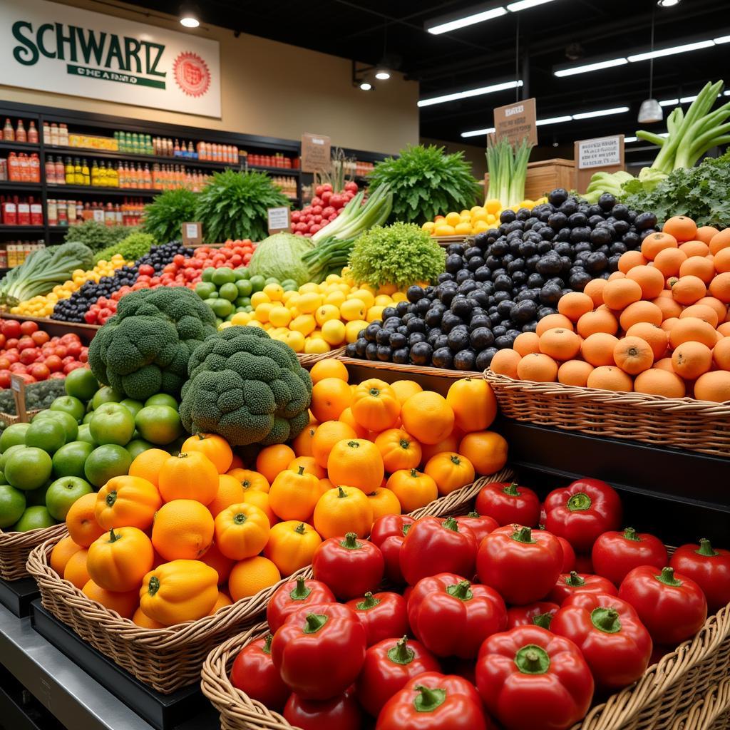 Fresh Produce Display at Schwartz Food Store