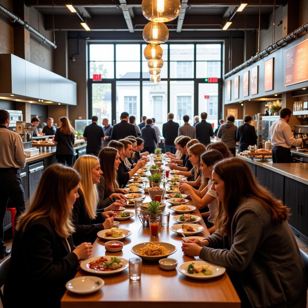 Vibrant interior of Scott's Addition Food Hall