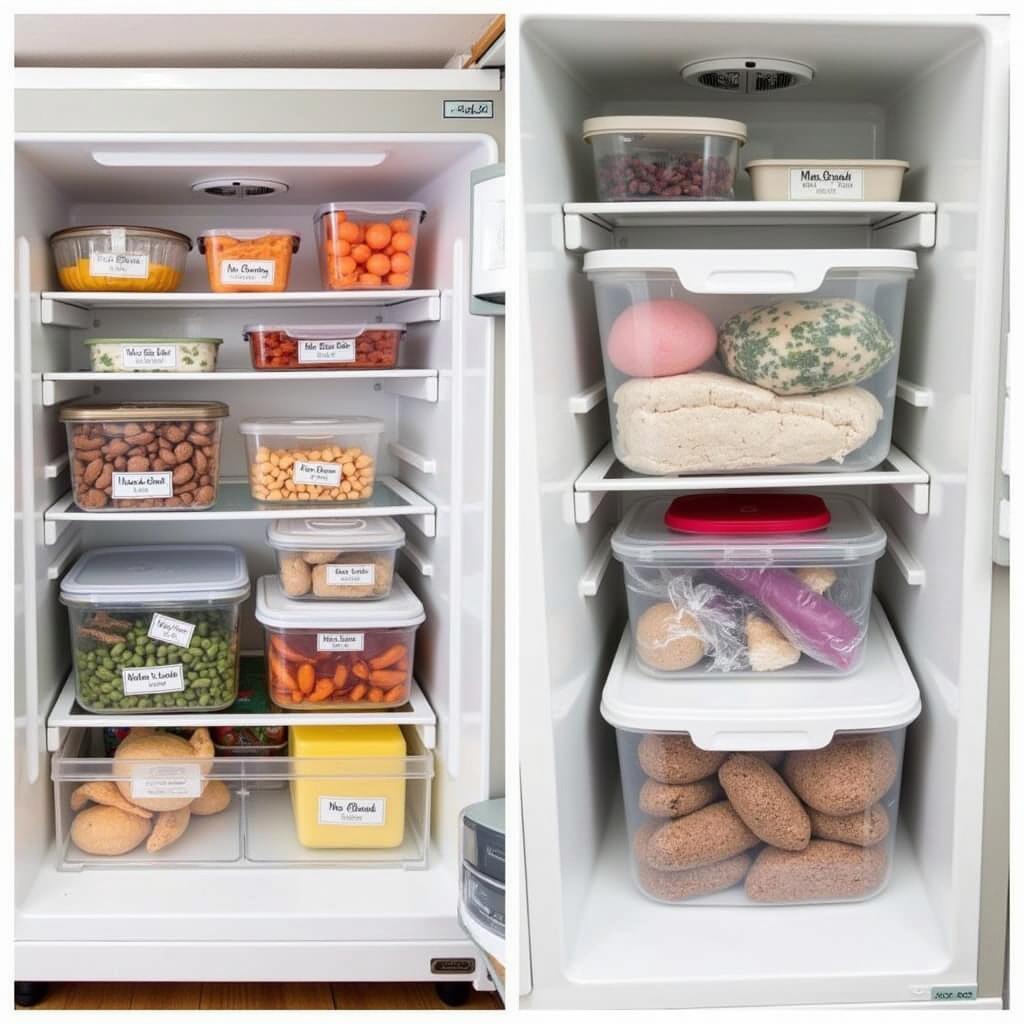 Proper storage of sealed food in the refrigerator and freezer for optimal freshness