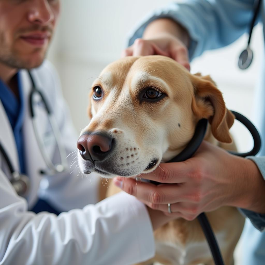 Senior Dog Getting a Checkup