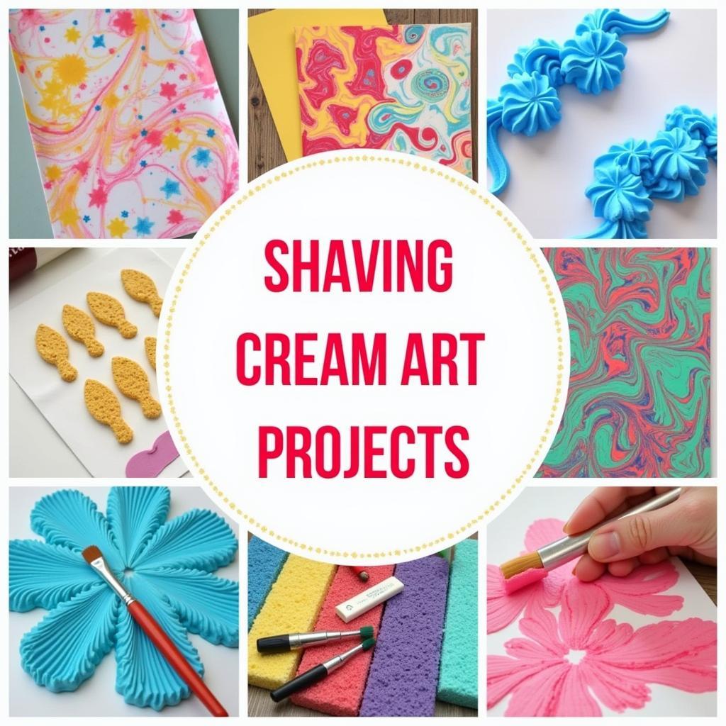 Different techniques and variations of shaving cream art