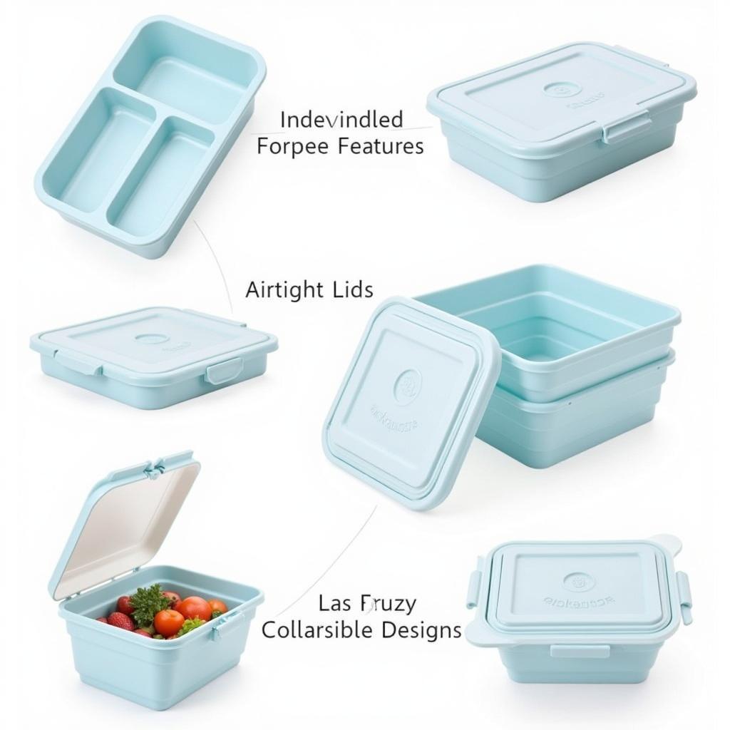 Silicone Food Storage Containers with Different Features