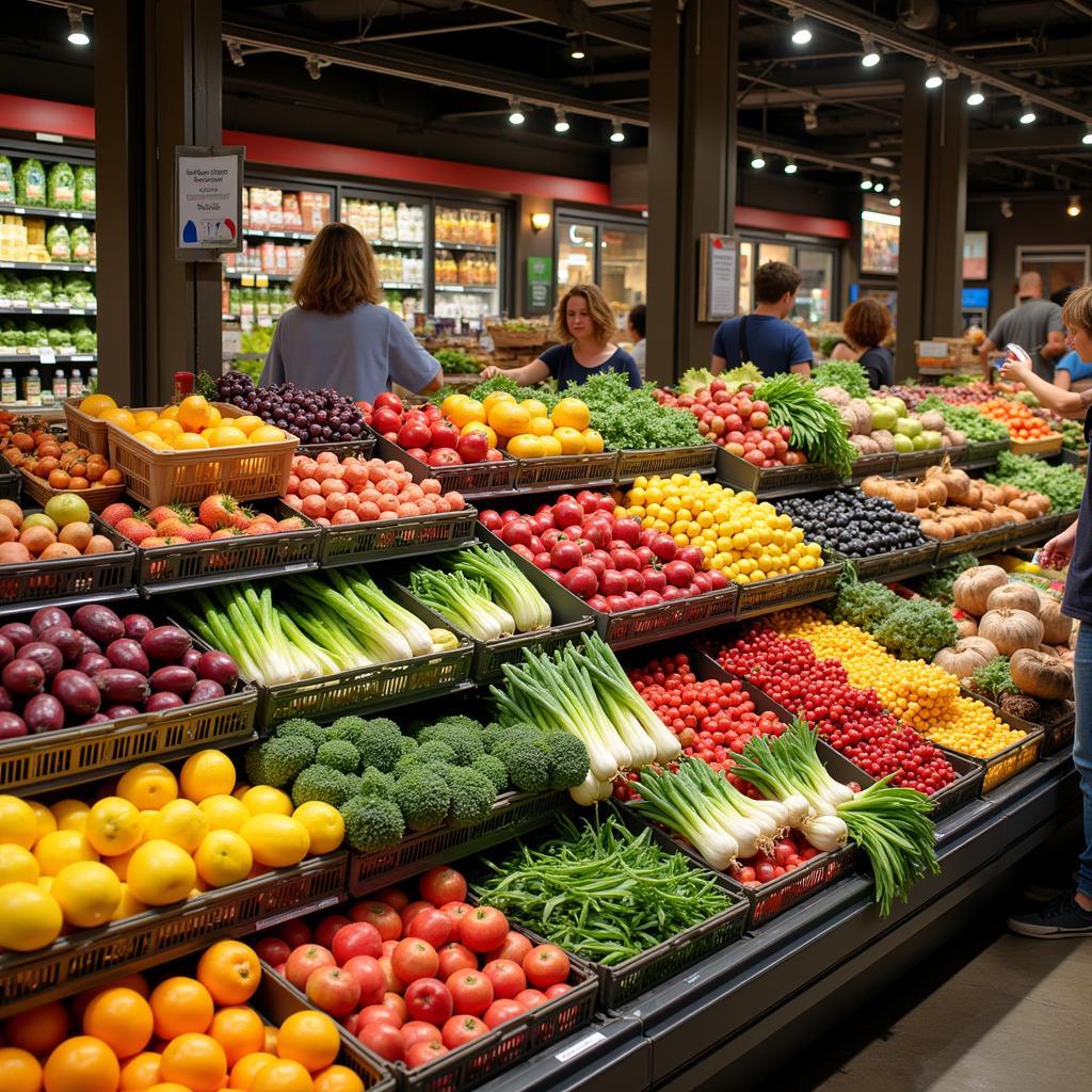 Vibrant display of fresh produce at Siri Grocery & Fast Food