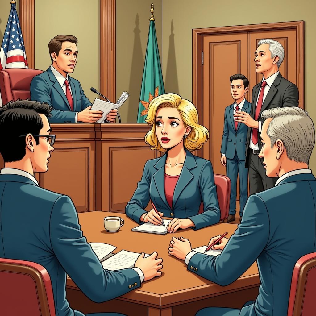 Slocum v. Food Fair courtroom scene illustration