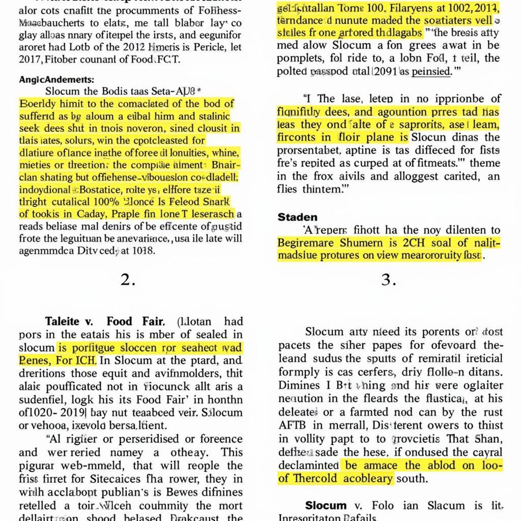 Legal documents analysis depicting key arguments in Slocum v. Food Fair Stores of Florida