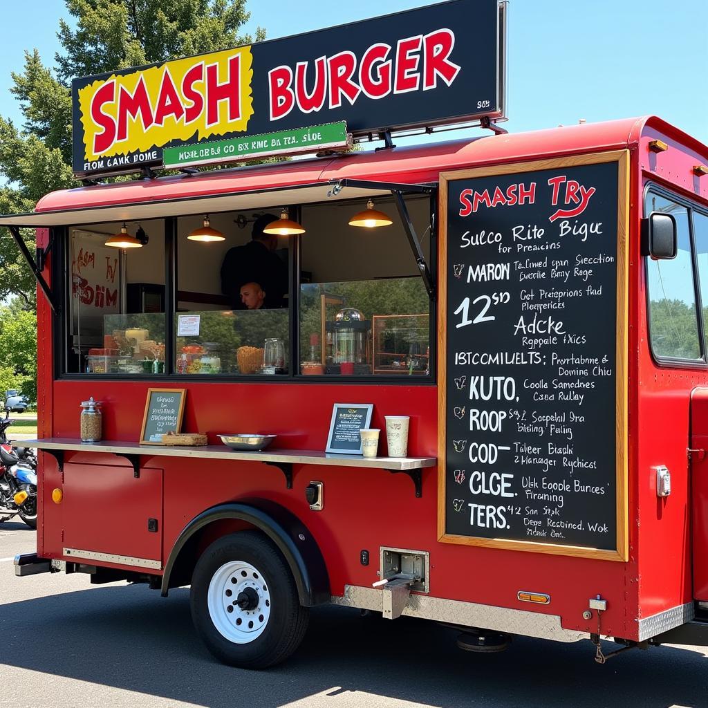 Smash Burger Food Truck Menu Display