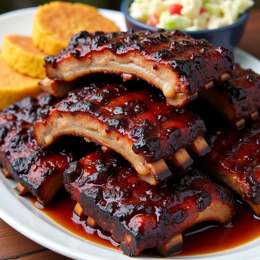 Smoked Pork Ribs with BBQ Sauce