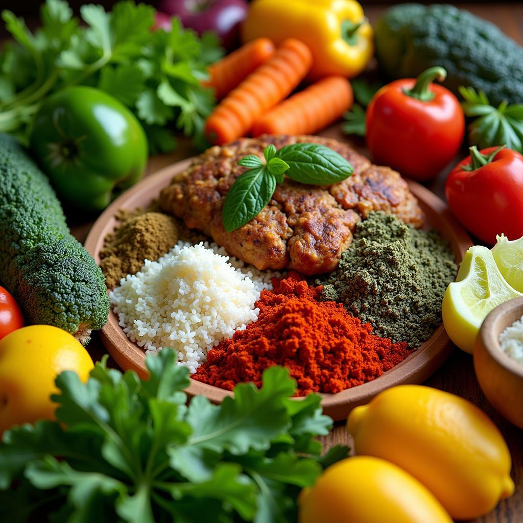 Close-Up of Fresh Ingredients Used in Soul Food