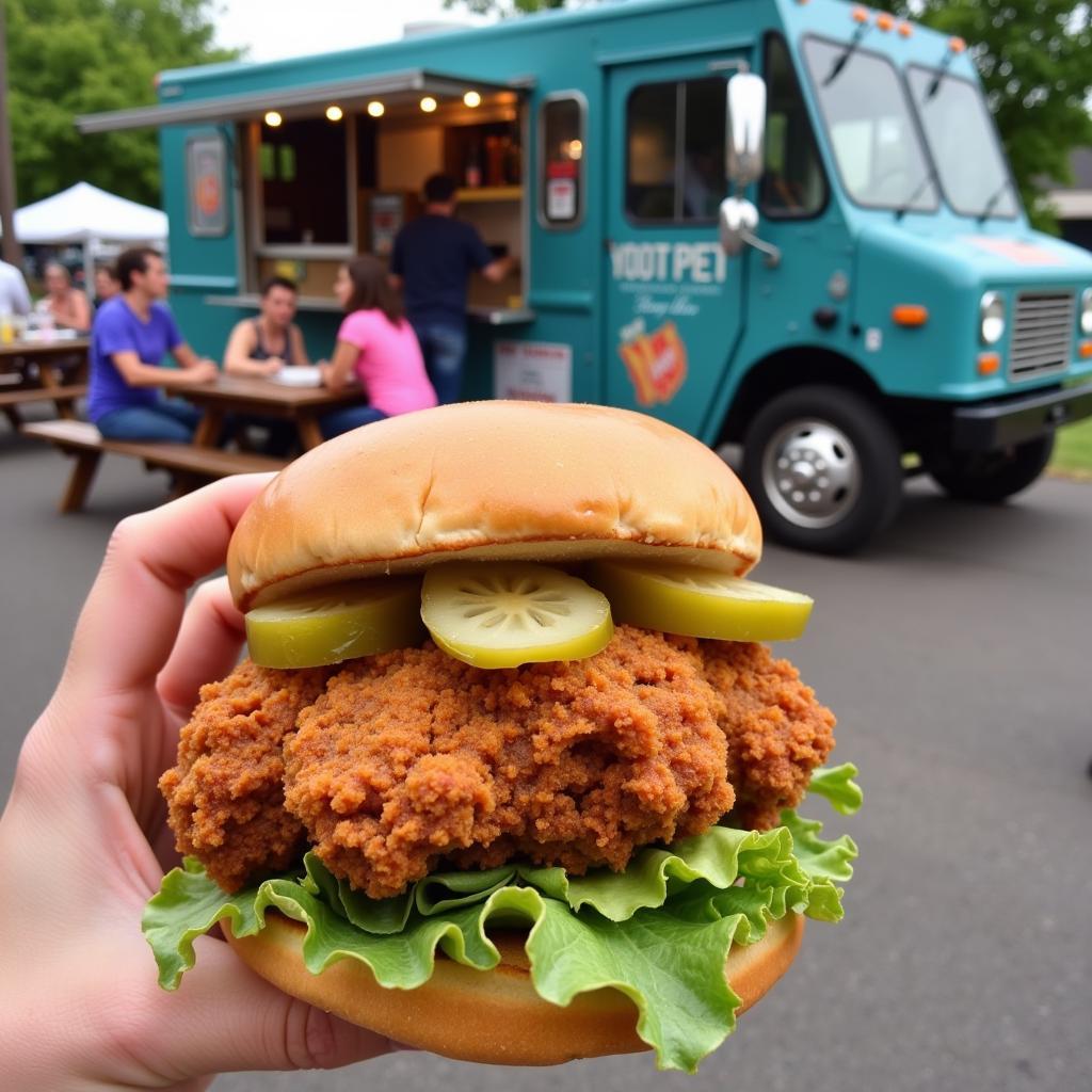 Fried Chicken Sandwich from a South on a Sandwich Food Truck