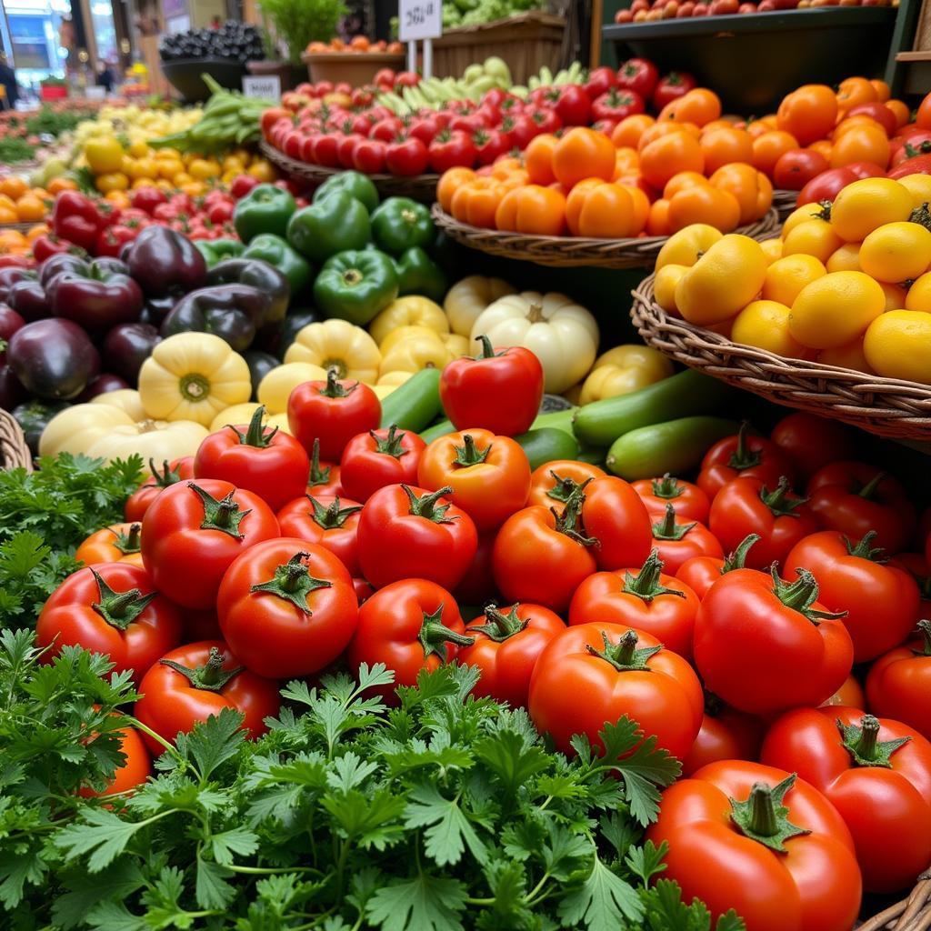 Fresh produce at a Spanish market