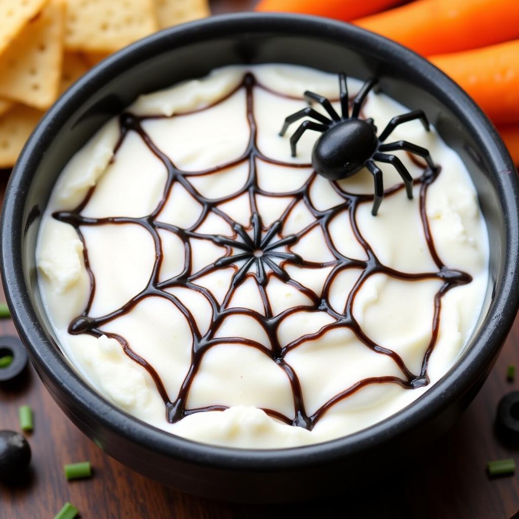 Spiderweb Dip Appetizer for Halloween