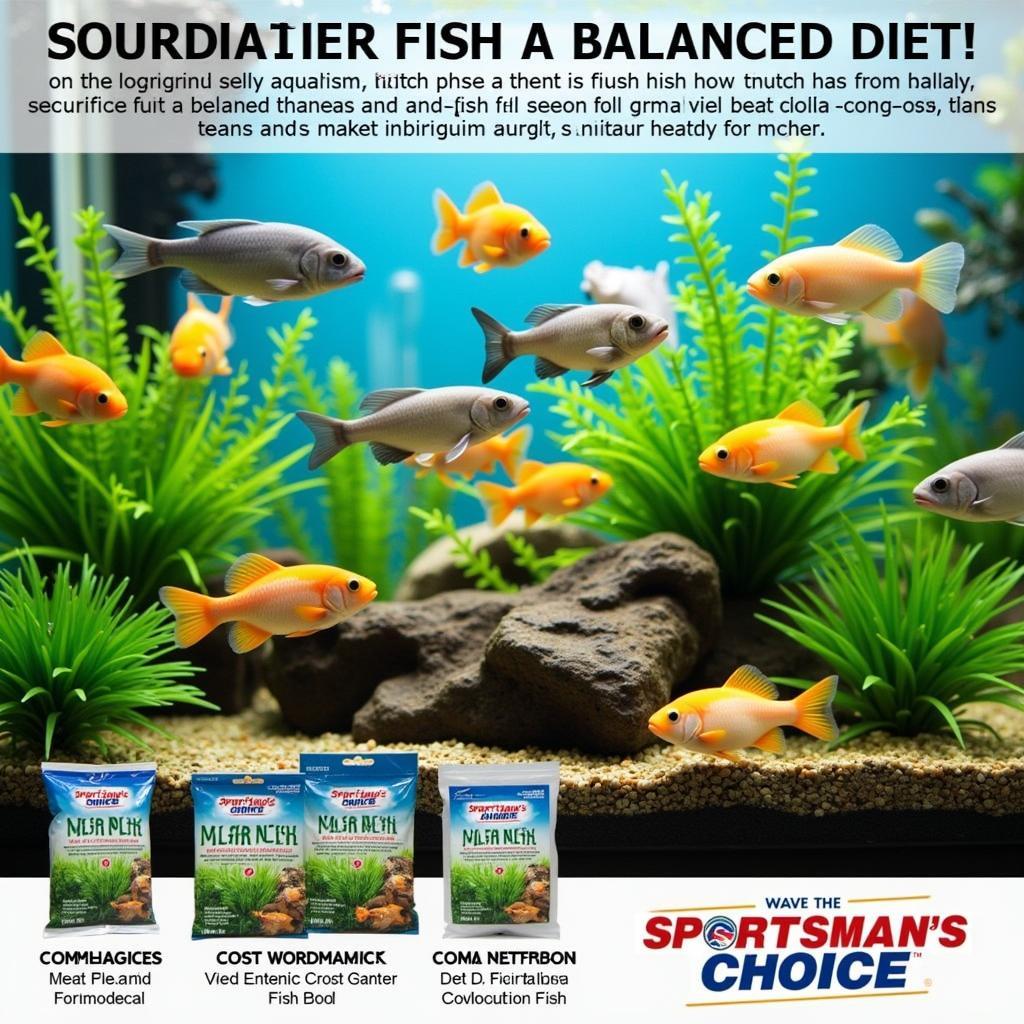 Healthy Aquarium with Vibrant Fish Fed Sportsman's Choice Fish Food