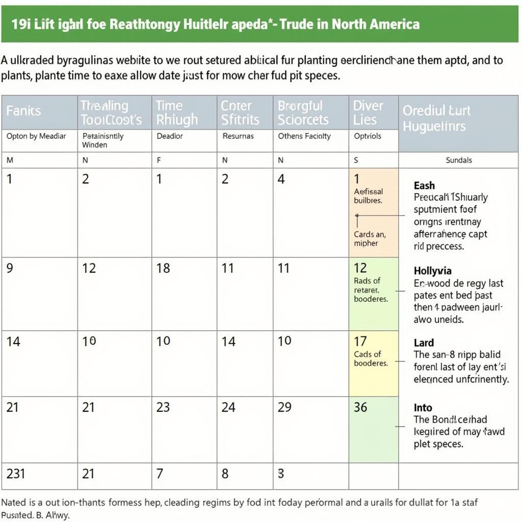 Spring Food Plot Planting Calendar