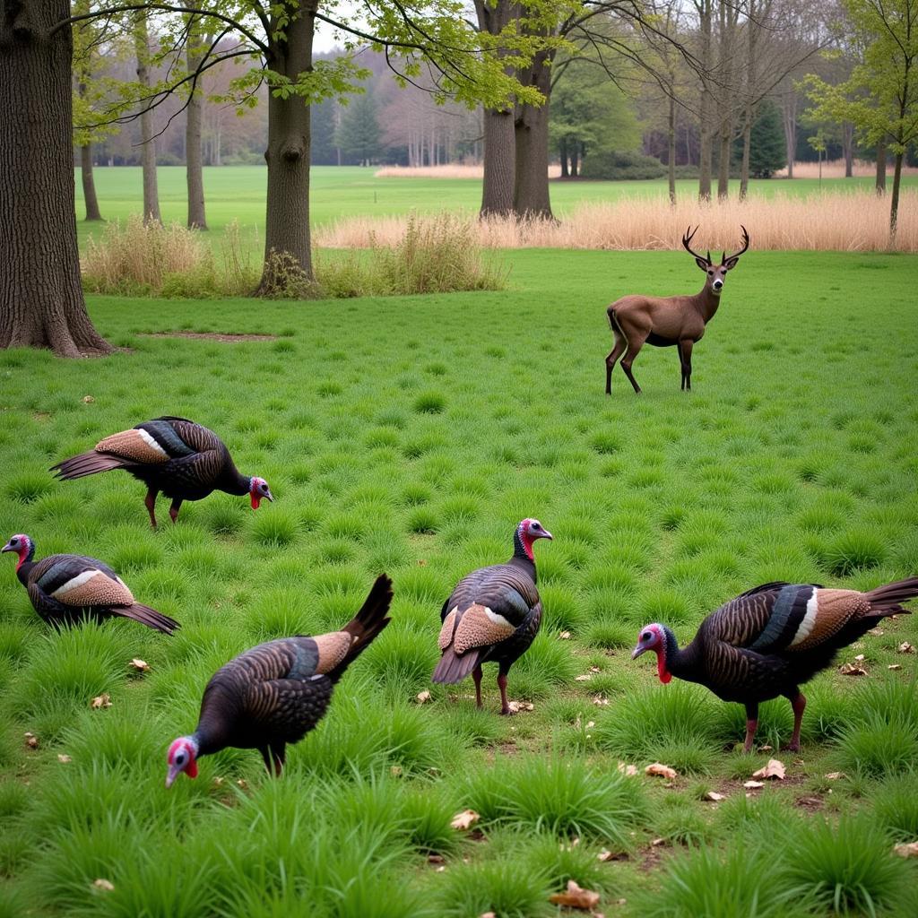 Wildlife Thriving in a Springtime Food Plot