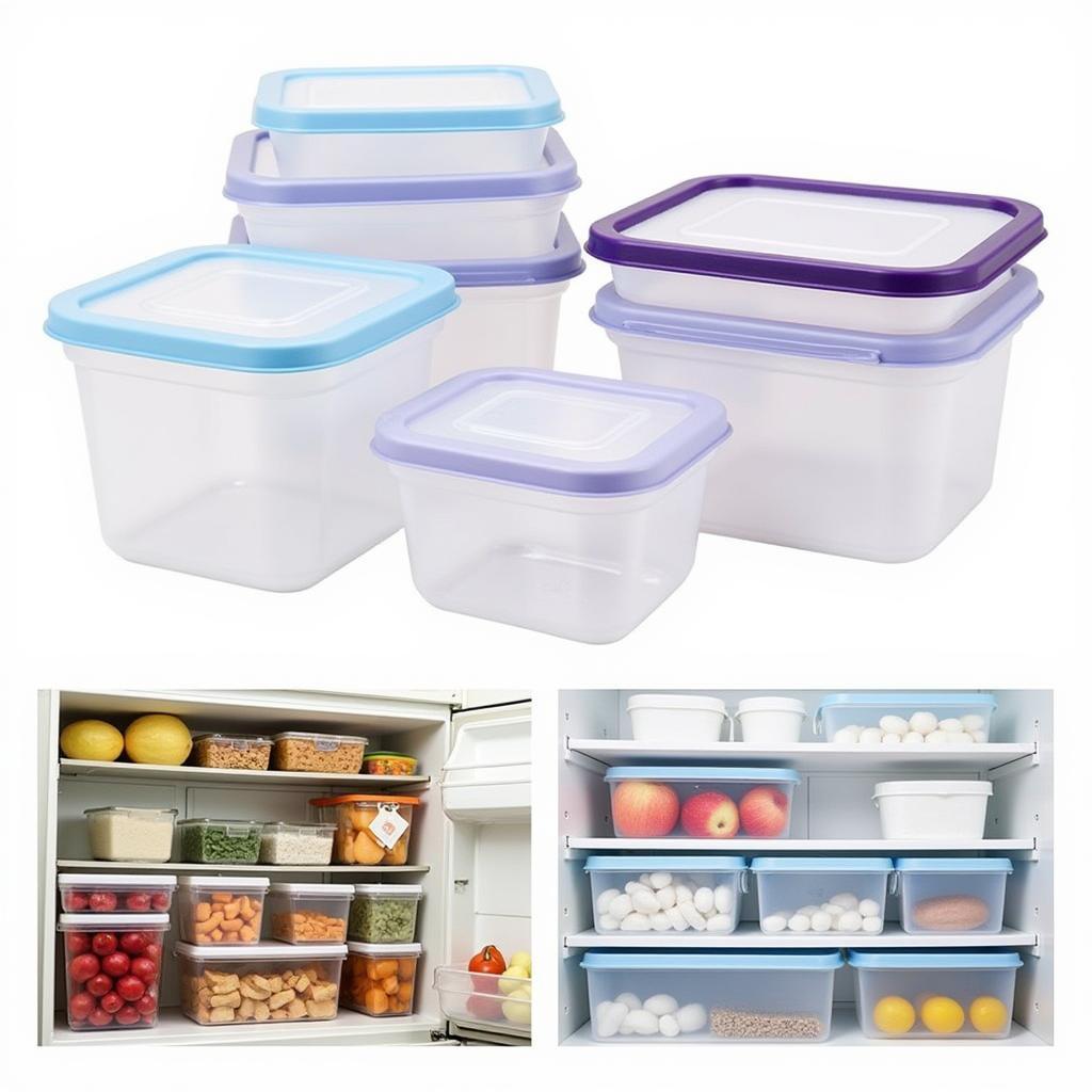 Variety of Square Plastic Food Storage Containers